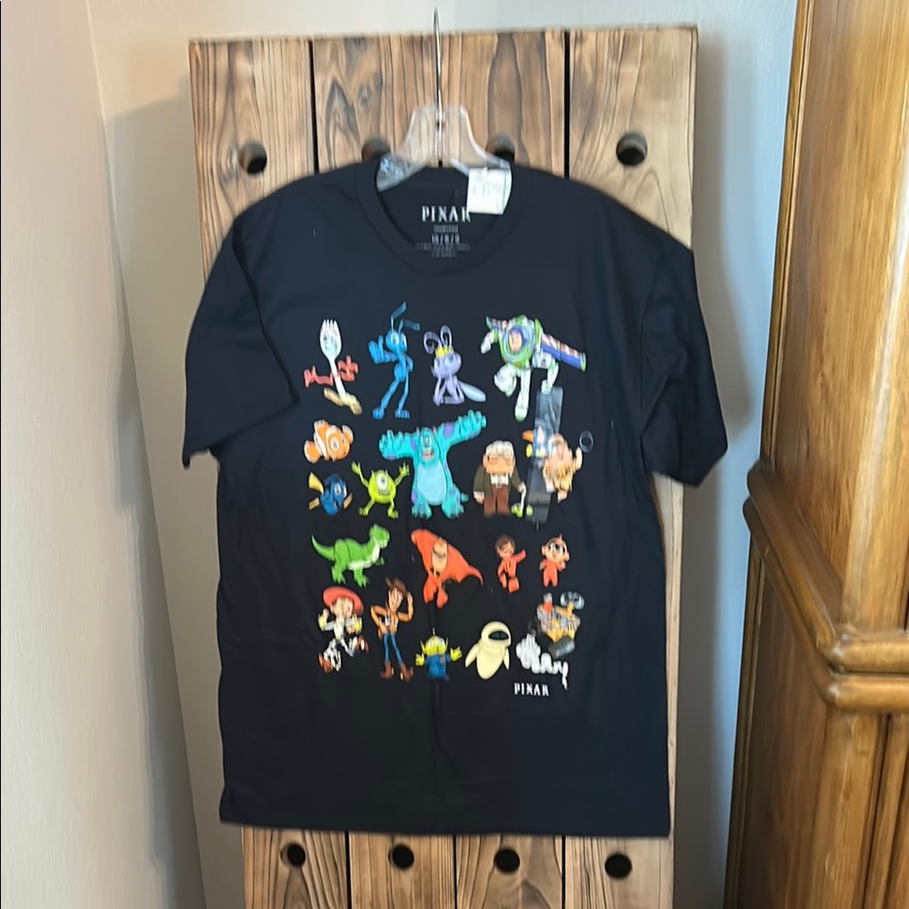 Blue/Navy Short Sleeve Pixar Character Tee with Playful Graphic Design